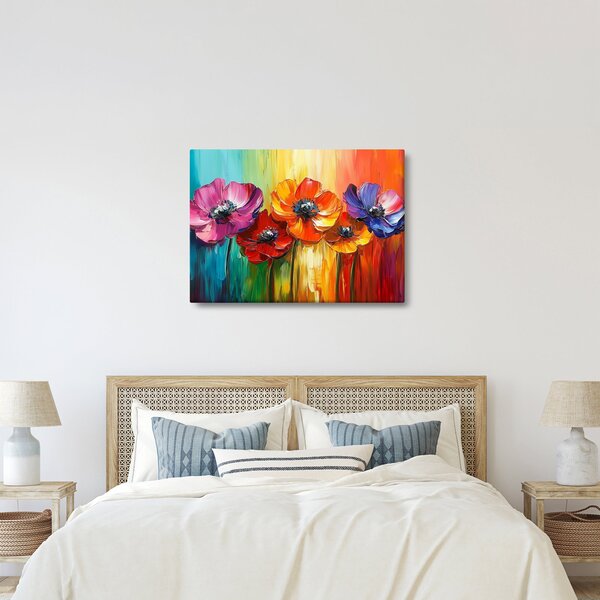 Slika - Pet šarenih cvjetova (70x50 cm)