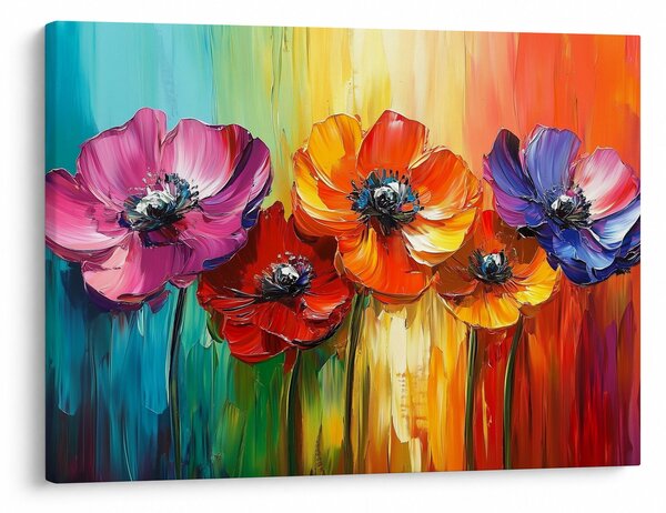 Slika - Pet šarenih cvjetova (70x50 cm)