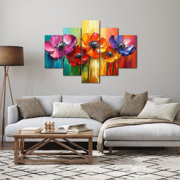 Slika - Pet šarenih cvjetova (150x105 cm)