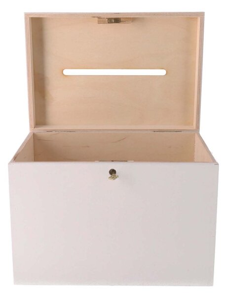 ATMOWOOD Drvena škrinja s otvorom 29 x 20 x 21 cm - bijela