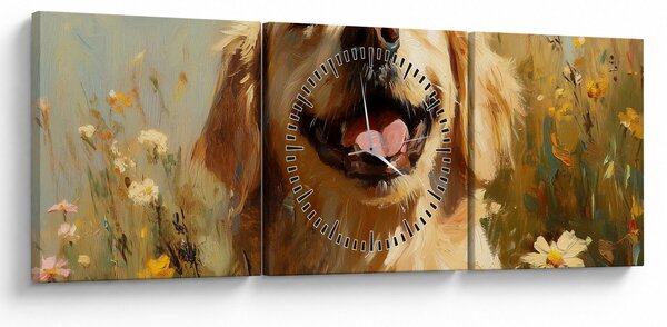 Slika - Sretan psić (sa satom) (90x30 cm)
