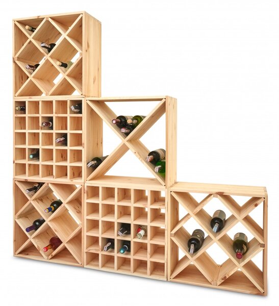 AtmoWood Drvena stalaža za vino križ 52 x 52 x 25 cm - 1 kom