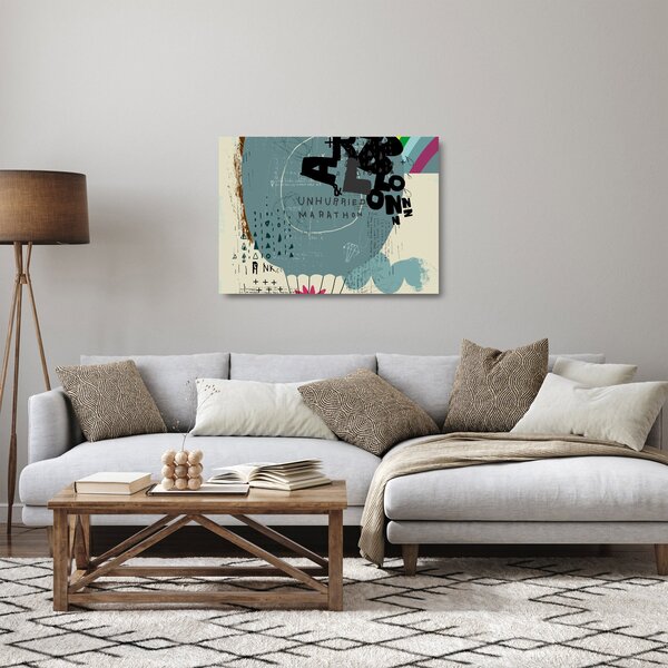Staklena slika - Leteći balon s dugom (70x50 cm)