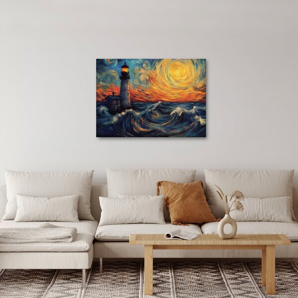 Slika - Svjetionik u valovima (70x50 cm)