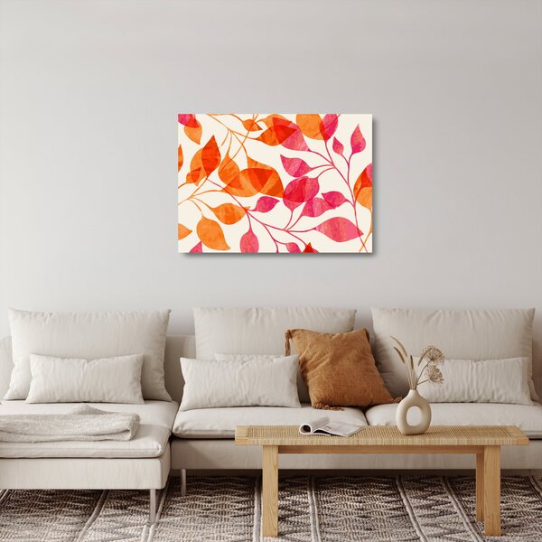 Staklena slika - Narančasto lišće (70x50 cm)
