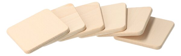 ATMOWOOD Set od 6 četvrtastih podmetača bukva