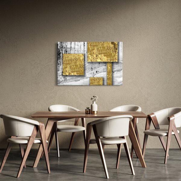 Slika - Zlatni kvadrati N⁰3 (90x60 cm)