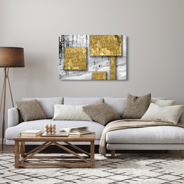 Slika - Zlatni kvadrati N⁰3 (90x60 cm)