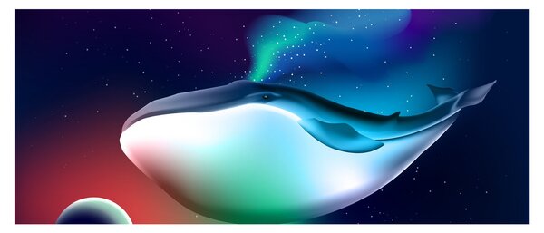 Slika - Kit u svemiru (120x50 cm)