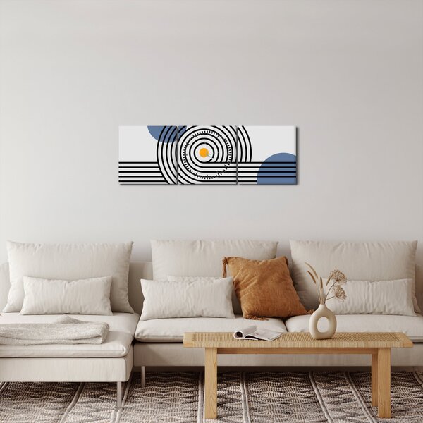 Slika - Minimalistička apstrakcija N⁰1 (sa satom) (90x30 cm)