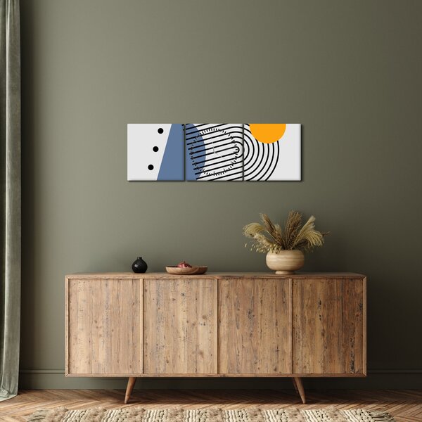 Slika - Minimalistička apstrakcija N⁰2 (sa satom) (90x30 cm)