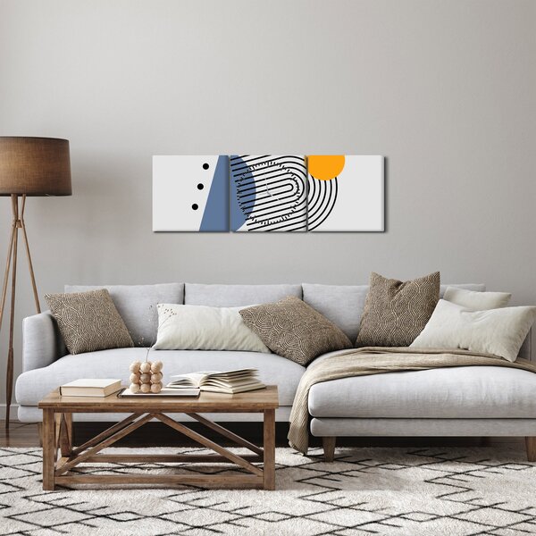 Slika - Minimalistička apstrakcija N⁰2 (sa satom) (90x30 cm)