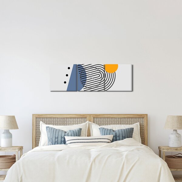 Slika - Minimalistička apstrakcija N⁰2 (sa satom) (90x30 cm)