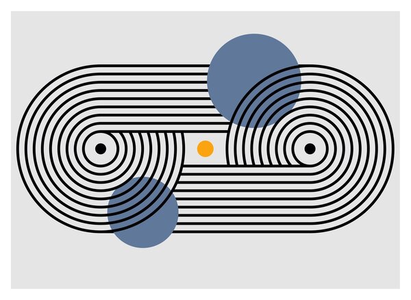 Staklena slika - Minimalistička apstrakcija N⁰3 (70x50 cm)