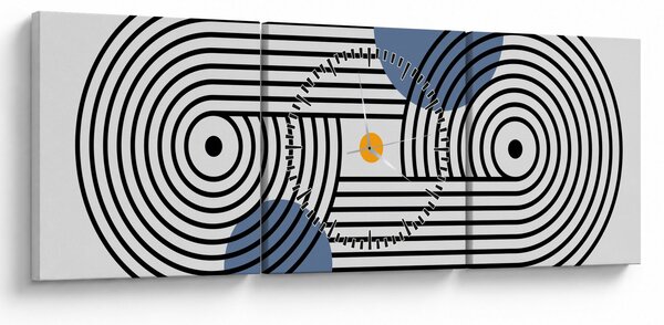 Slika - Minimalistička apstrakcija N⁰3 (sa satom) (90x30 cm)