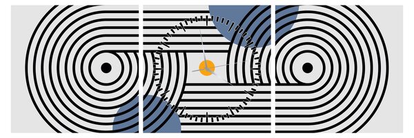 Slika - Minimalistička apstrakcija N⁰3 (sa satom) (90x30 cm)