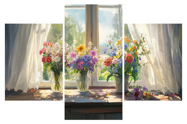 Slika - Buket kraj prozora (90x60 cm)