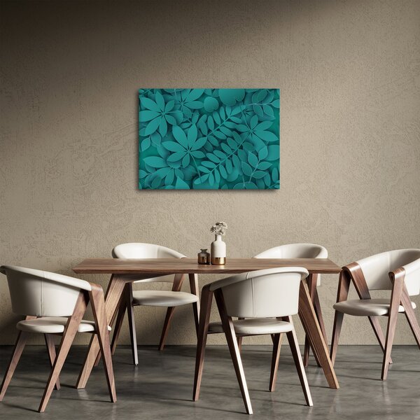Slika - Tirkizno lišće (70x50 cm)