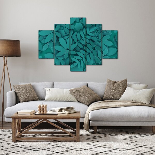 Slika - Tirkizno lišće (150x105 cm)