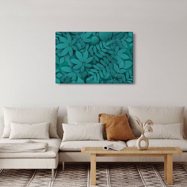 Slika - Tirkizno lišće (90x60 cm)