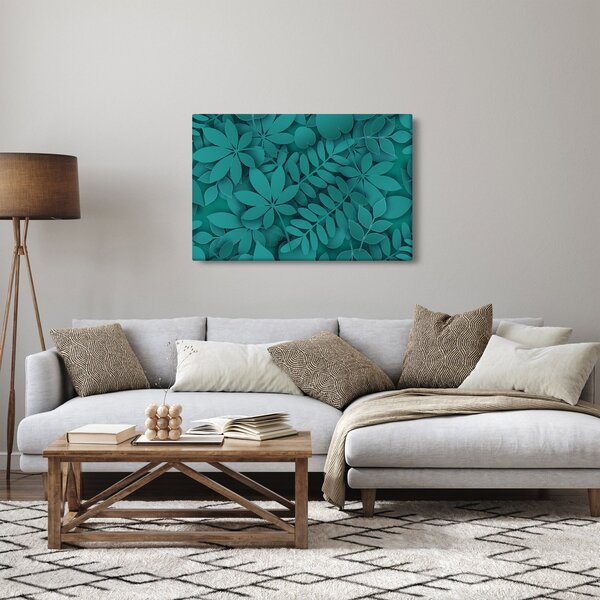 Slika - Tirkizno lišće (90x60 cm)