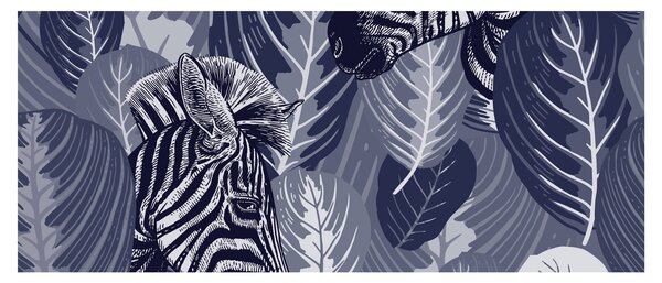 Slika - Plave zebre (120x50 cm)