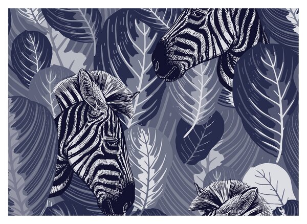 Slika - Plave zebre (70x50 cm)