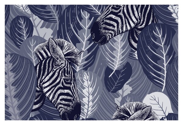 Slika - Plave zebre (90x60 cm)