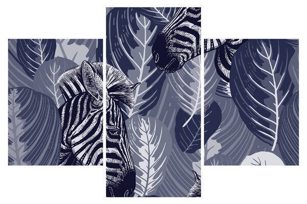 Slika - Plave zebre (90x60 cm)