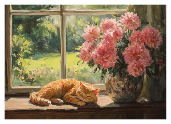 Slika - Mačka na prozoru (70x50 cm)