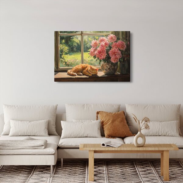 Slika - Mačka na prozoru (90x60 cm)