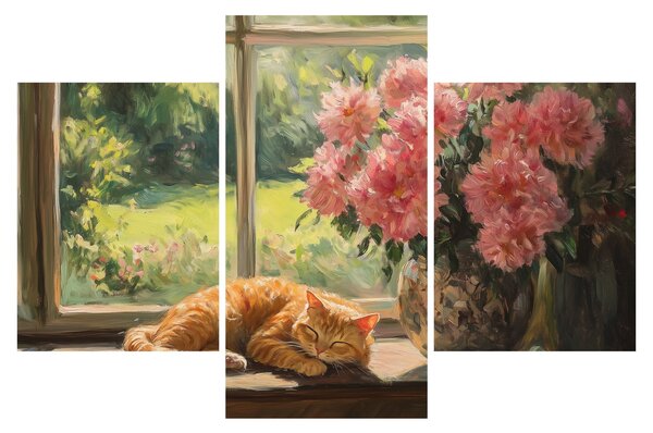 Slika - Mačka na prozoru (90x60 cm)
