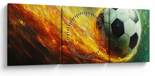 Slika - Nogometna lopta u letu (sa satom) (90x30 cm)