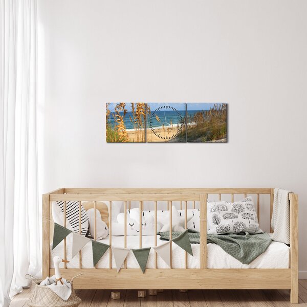 Slika - Plaža (sa satom) (90x30 cm)