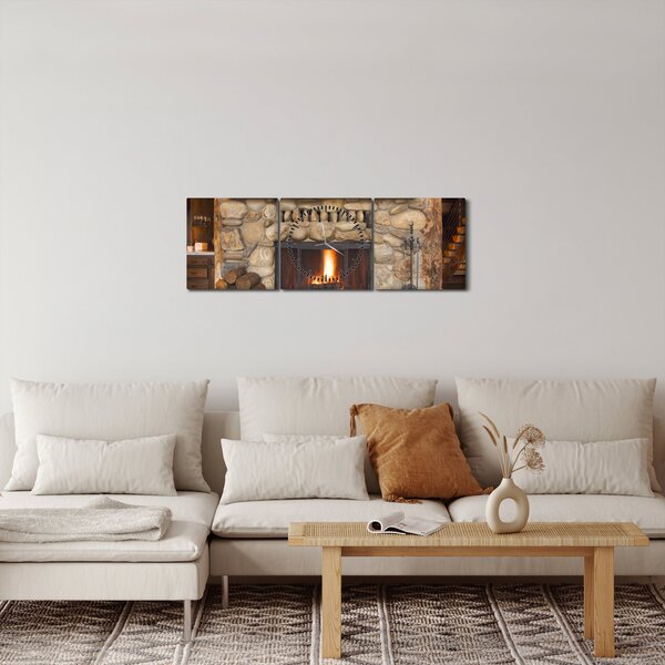 Slika kamina (sa satom) (90x30 cm)