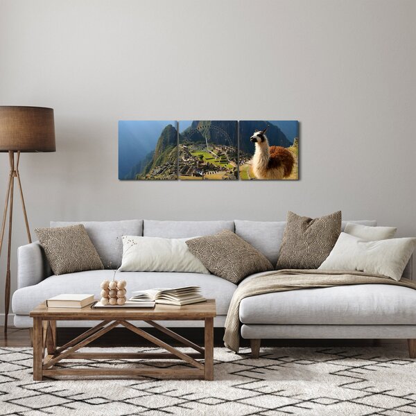 Slika - Lama i Machu Picchu (sa satom) (90x30 cm)
