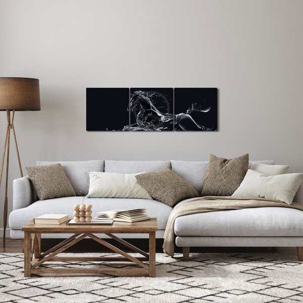 Slika - Konj i voda (sa satom) (90x30 cm)