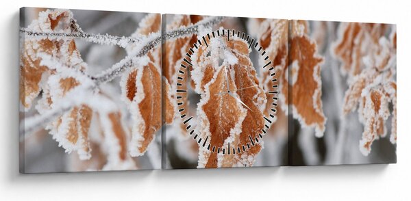 Slika - Smrznuto lišće (sa satom) (90x30 cm)