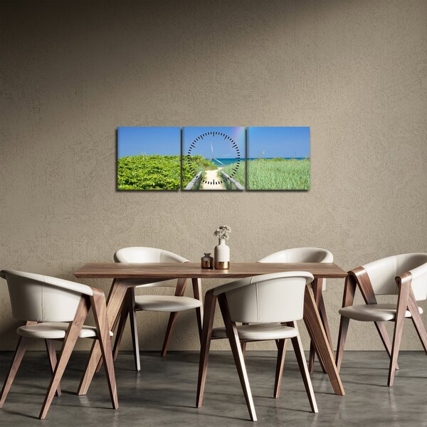 Slika - Pejzaž i duga (sa satom) (90x30 cm)