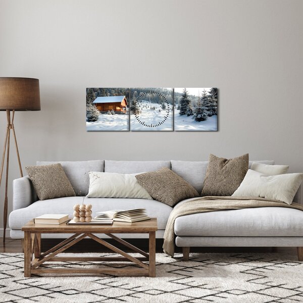Slika - Planinska koliba (sa satom) (90x30 cm)