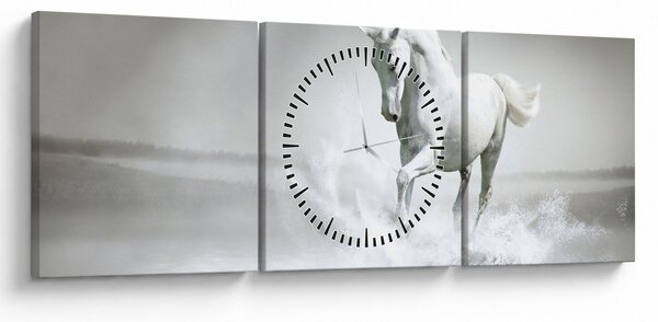 Slika - Bijeli konj (sa satom) (90x30 cm)