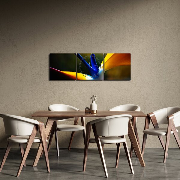 Slika - Egzotični cvijet (sa satom) (90x30 cm)