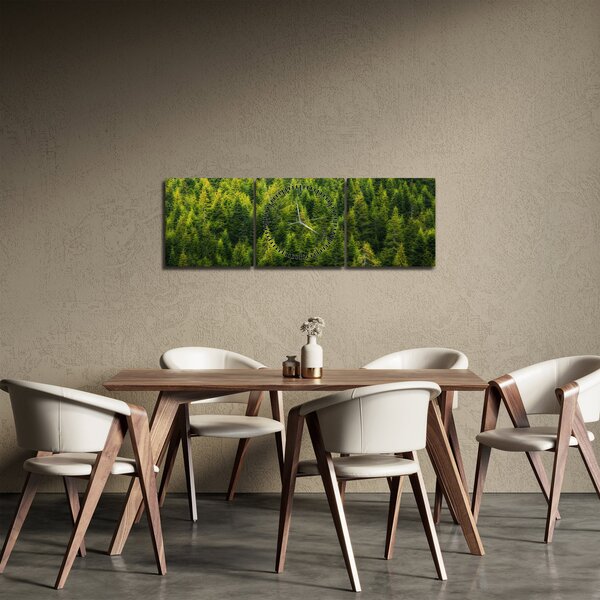 Slika - Gusta šuma (sa satom) (90x30 cm)