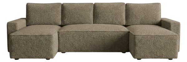 Razvlačna U kutna garnitura SMART BOUCLE 303x143 cm, tamno bež