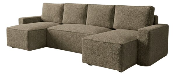 Razvlačna U kutna garnitura SMART BOUCLE 303x143 cm, tamno bež