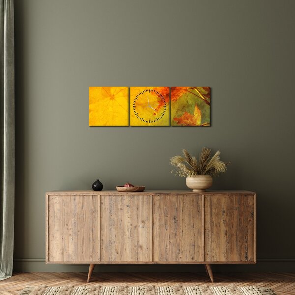 Slika - Jesenje lišće (sa satom) (90x30 cm)