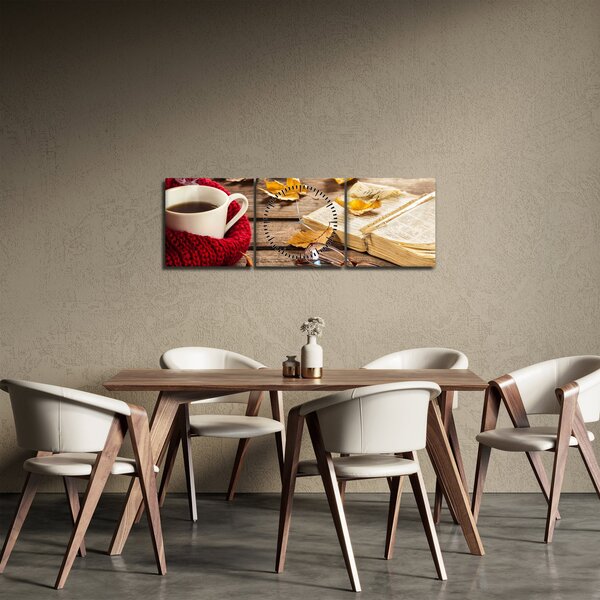 Slika - Jesenska šalica čaja (sa satom) (90x30 cm)