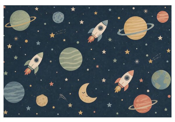 Slika vesele rakete među planetima