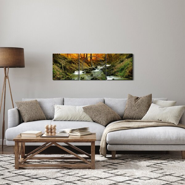 Slika - Šuma (sa satom) (90x30 cm)