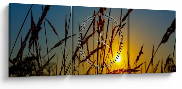Slika - Zalazak sunca na livadi (sa satom) (90x30 cm)